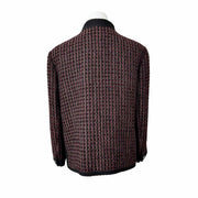 Chanel 15A Red Trim Wool Cotton Tweed Jacket #42